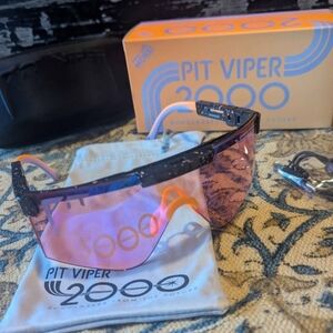 New Pit Viper 2000 Sunglasses - Black Orange w/ Pink Lens High Speed Off Road